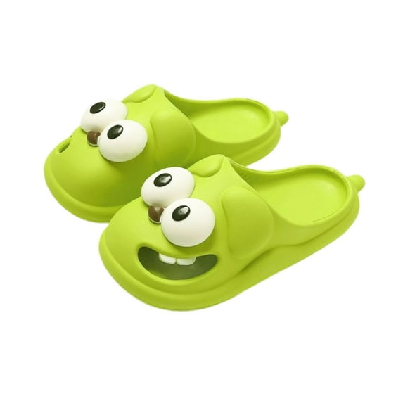 EHJRE Big Eyed Dog Shaped Slippers Summer Casual Hole Shoes for Bathroom Birthday Gift Green 40 to 41