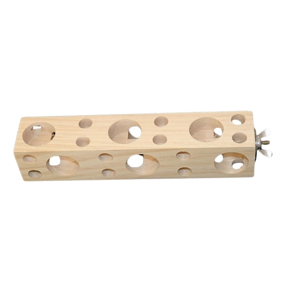 EHJRE Bird Chewing Toy, Decorative Lightweight Foraging Portable with Holes, Wooden Block for Bird Accessories Parrots African Grey Parakeets , 20cmx4cmx4cm