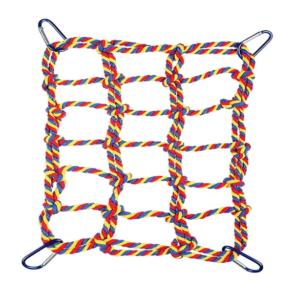 EHJRE Bird Rope Net Pet Hanging Hammock,Activity Toy,Play,Bird Ladder Rope Bridge Rat Climbing Rope Net for Conure Cockatoo Parrot , Colorful