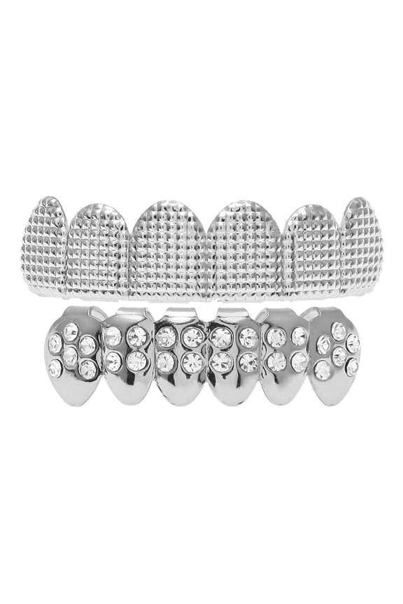Bling Gold Grill Plated Diamond Mouth for Louse -