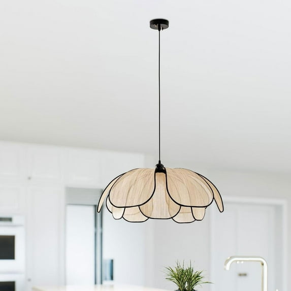 EHJRE Boho Chandelier Fabric Lampshade Chandelier Decorative Nordic Pendant Lamp with E26 Bulb for Bedroom Living Room Kitchen Cafe 50cm
