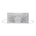 thumbnail image 1 of EHJRE Bow Pleated Clutch Lady Chic Shoulder Chain Bag for Travel Dating Banquet Dinner, 1 of 9