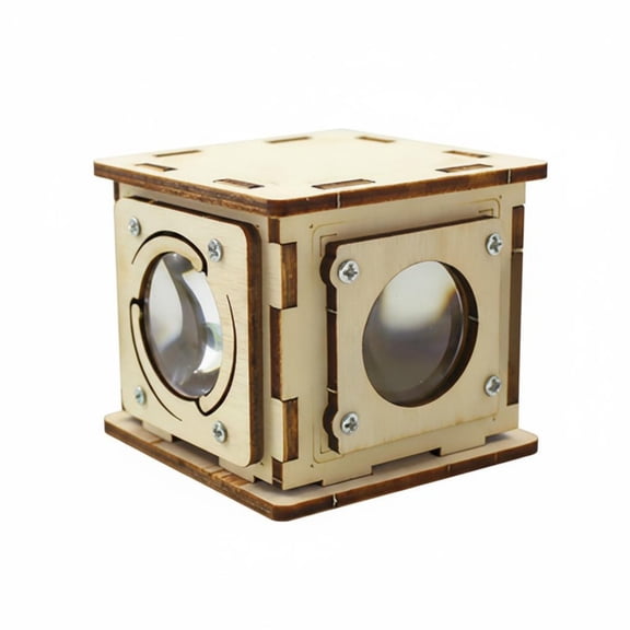 EHJRE Camera Viewfinder Educational Kit Perspective Box Wooden DIY Craft Supports Scientific Experimentation for Students Home Learning