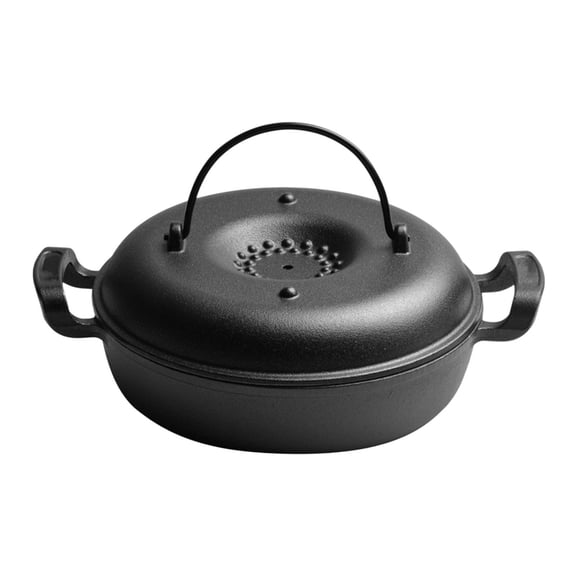 EHJRE Cast Iron Serving Pot Cookware Roaster Pot for Outdoor Barbecue Home Picnics 22cm