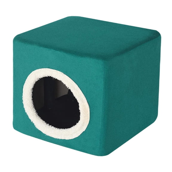 EHJRE Cat Bed for Indoor Cats Cat House Hide Out Furniture,Portable,Pet Condo Kitty Cube for Kitty Kitten Cats Pet Supplies Resting Dark Green