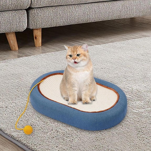 EHJRE Cat Scratcher Board Scratching Pad Multi Functional Oval with Ball Modern Cat Furniture Cat Scratch Pad Board Lounge for Cat