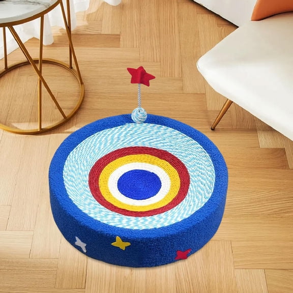 EHJRE Cat Scratcher Starry Sky Design Furniture Protector with Ball Toy for Kitten Round