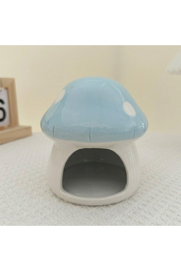 Ceramic Hamster House Cave Creative Multifunction Guinea Pig Hamster Hide Bed for Small Animals Rats Ferret Squirrels Blue