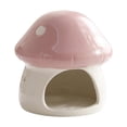 thumbnail image 1 of EHJRE Ceramic Hamster House Guinea Pig Hideout Sturdy Cute Mushroom Shaped Hamster Hide Bed for Hedgehog Rats Chipmunk Accessories Pink, 1 of 8