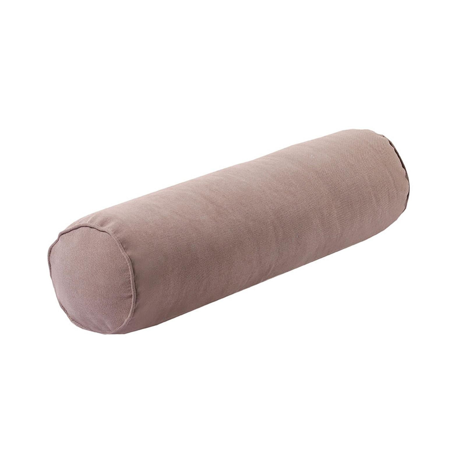 EHJRE Cervical Neck Roll Pillow Made of Hollow Cotton, Comfortable, Soft, Neck Pillow, Round Neck Roll Pillow for Abdomen, Ankles, Spine, Car, Knees Light coffee