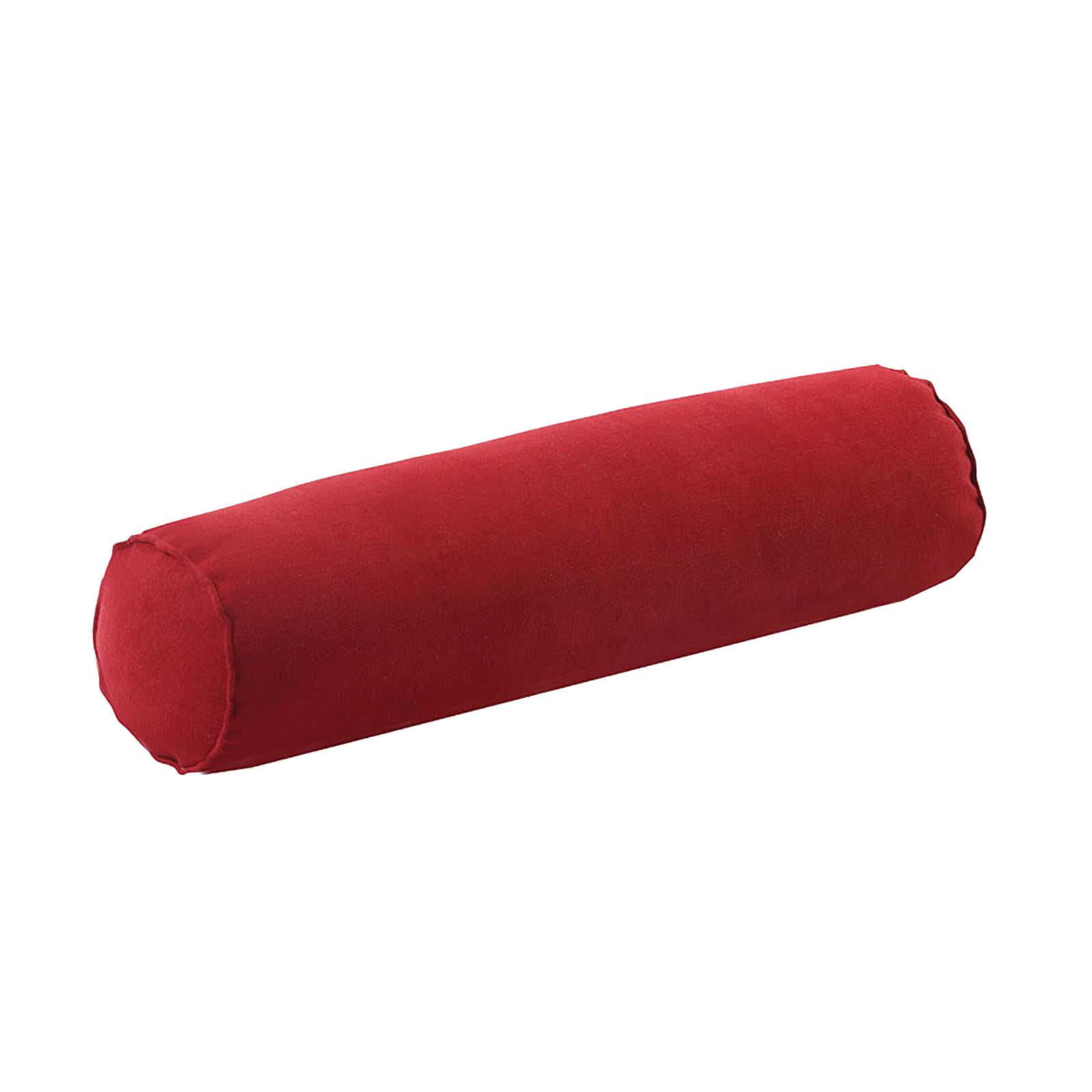 EHJRE Cervical Neck Roll Pillow Made of Hollow Cotton, Comfortable, Soft, Neck Pillow, Round Neck Roll Pillow for Abdomen, Ankles, Spine, Car, Knees Rust red
