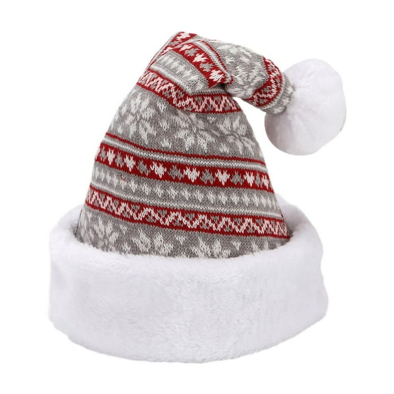 EHJRE Christmas Hat Christmas Cap Comfortable Headwear Creative Santa Claus Hat Gray Red Snowflake