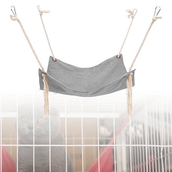 EHJRE Comfortable Cat Hammock Sleeping Mat Reversible Sunshine Seat, Lounge, Four Seasons, Cage, Breathable, Swing Bed for Dog Rabbits Kitten Window Home , Grey