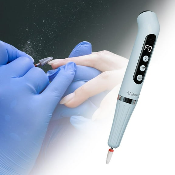 EHJRE Cordless Electric Nail Filer Professional with Light for Acrylic Nails, Portable Blue