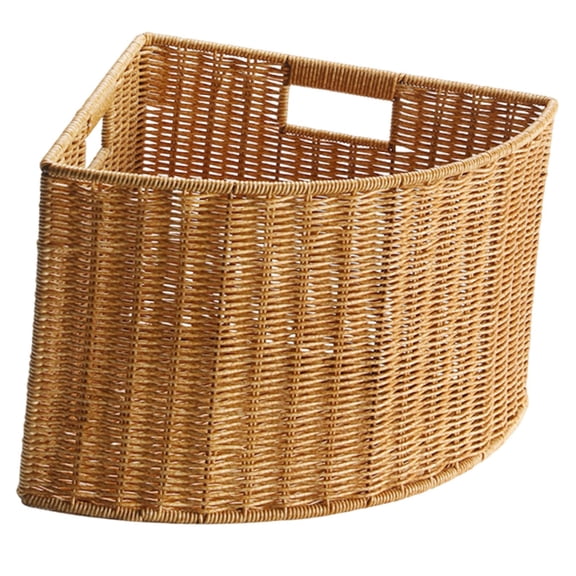 EHJRE Corner Storage Basket Gifts Home Use Multifunctional Sturdy Triangle Storage Box Side Handle