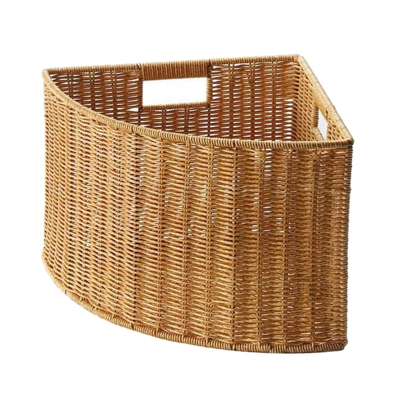 EHJRE Corner Storage Basket Home Use Woven Organizer for Magazines Newspaper Books
