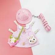 EHJRE Cotton Small Animals Pet Dress Set Rabbit Ferrets Skirt Costume Floral Clothes Autumn Wedding party and - Pink_L, 19cm 13cm