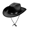 thumbnail image 1 of EHJRE Cowboy Hat Costume Accessories with Chin Strap Casual Comfortable Sun Protection Black, 1 of 9