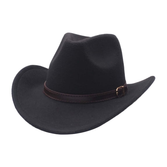 EHJRE Cowboy Hat Fashion Spring Autumn Comfortable for Adults with PU Leather Belt Black