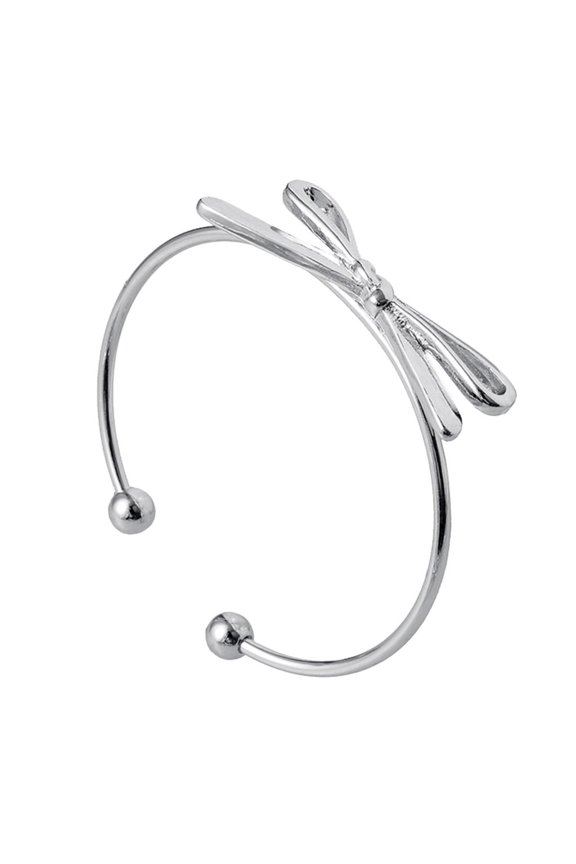 Cute Bow-knot Bowknot Bracelet Women Girl Luxury Cuff Bangle Birthday Gifts Silver