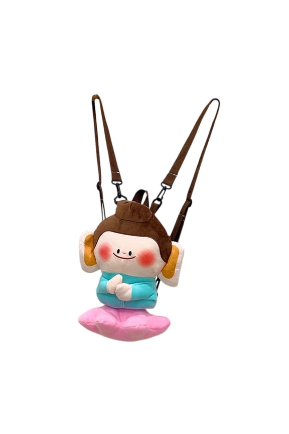 Cute Lotus Flower Buddha Backpack Rucksack Casual Travel Soft Cartoon Doll