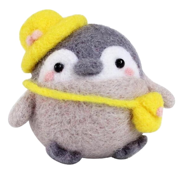 EHJRE Cute Penguin Felting Kit with English Instruction Pure Wool Foam 7