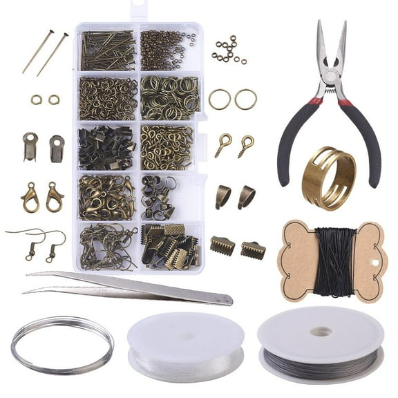 EHJRE DIY Jewelry Making Supplies Earring Earwire Kit with Jewelry Tools Antibrass