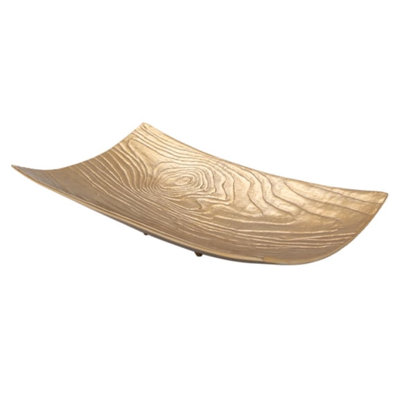 EHJRE Decorative bowl with hammered finish, presentation bowl in boat shape, retro Gold L B