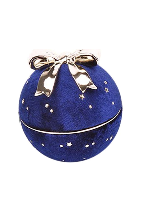 Delicate Bow Round Necklace Pendant Box Jewelry Display Packing Collection Blue