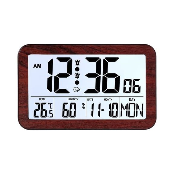 EHJRE Digital Alarm Clock Practical Backlight Desk Clock for Cafe Shop Living Room H180H brown