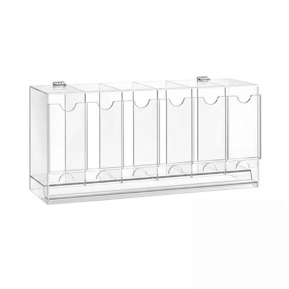 EHJRE Display Case Card Organizer Storage Box Acrylic Flip Lid Multi Slot Layout for Collectors Gamers and Desk Setups