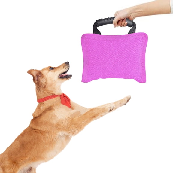 EHJRE Dog Bite Training Pillow with Handle Bite Pad Interactive Tug Toy Training Tool Pet Supplies Bite Resistant Polyester for Dog Training Suitable for Ho Pink