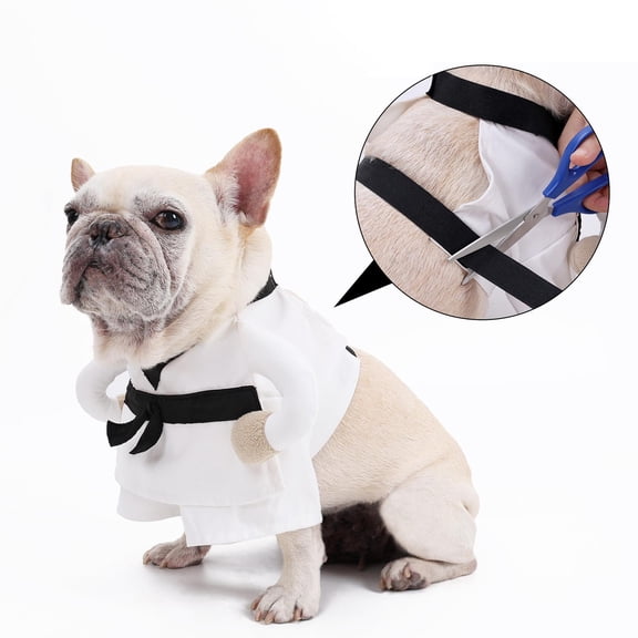EHJRE Dog Costume Taekwondo Dog Apparel Outfit Breathable Polyester Comfortable Trimmed Uniform Easy Wear Funny Cosplay Suitable for Holiday Party Gift Givi L