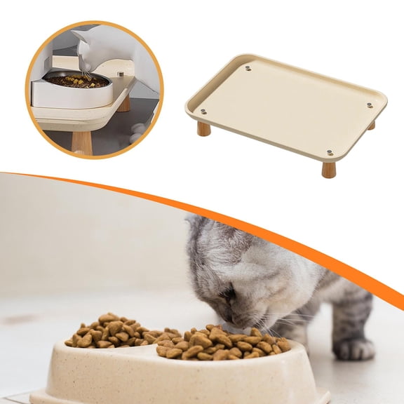 EHJRE Dog Feeder Stand Raised to Protect Neck Elevated Shelf Portable Washable Puppy Feeder Stand for Automatic Cats & Dogs Feeders White