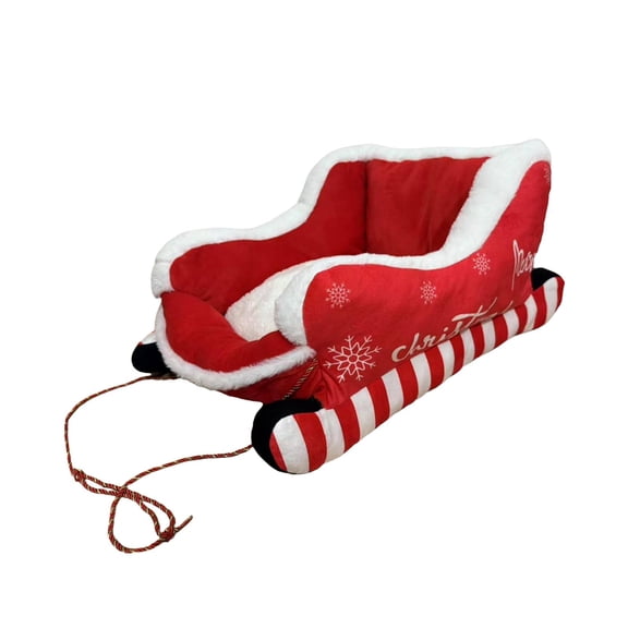 EHJRE Dog Sofa Bed Christmas Sleigh Pet Cushion Non Slip Bottom Washable Decorative Nest Cozy Structure Suitable for Holiday Home Decoration Indoor Us M