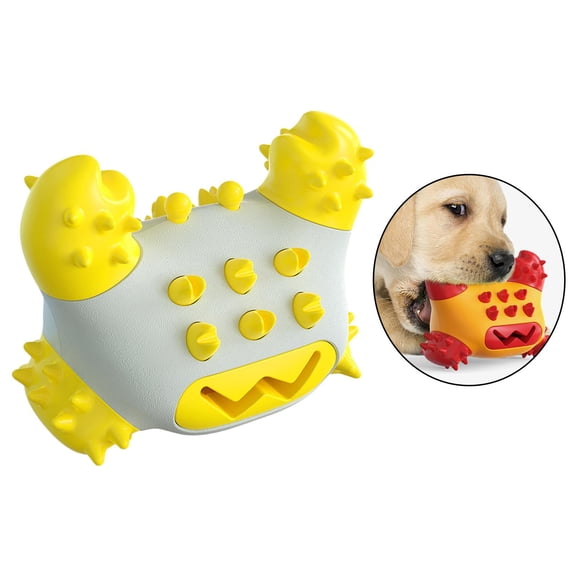 EHJRE Dog Toothbrush, Puppy Cleaning Chew Toys Durable Natural Rubber Dog Brushing for Dogs , yellow