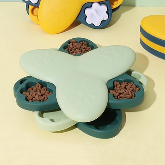 EHJRE Dog Turntable , Interactive Game Dog Toy, Treat Dispenser for Dogs Training Funny Feeding, Colorful Design Slow Feeder to Aid Pets Digestion - Green