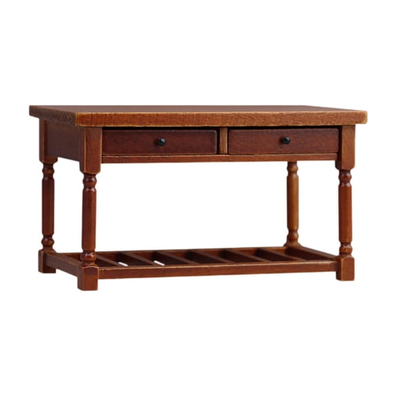 EHJRE Dollhouse Miniature Wood Table 1/12 Dollhouse Furniture for Doll House Decor