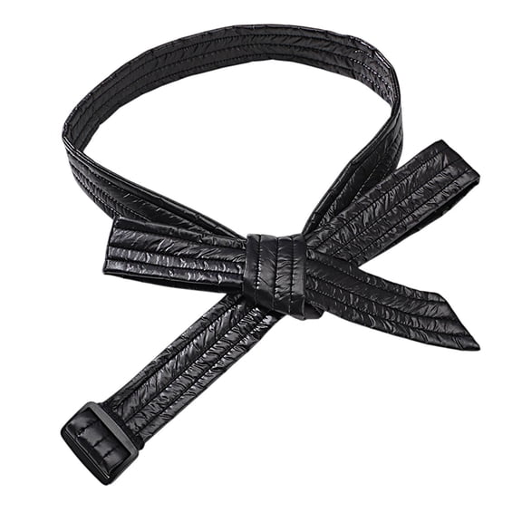 EHJRE Down Jacket Belt Cotton Padded Down Coat Belt for Overcoat Clothing Decor Winter Glossy Black