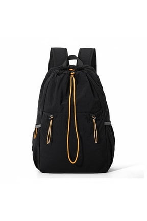 Drawstring Backpack Cinch Bag Gym Sack Lightweight Nylon with Padded Shoulder Straps for Adults Commuting and Travel