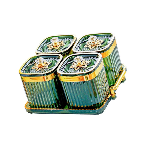 EHJRE Dried Fruit Snack Serving Plate Food Grade Storage Jar for Party Living Room green