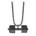 thumbnail image 1 of EHJRE Dumbbell Pendant for Men Decor Sport Creative Necklace for Holiday Party Men Black, 1 of 9