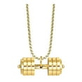 thumbnail image 1 of EHJRE Dumbbell Pendant for Men Decor Sport Creative Necklace for Holiday Party Men Gold, 1 of 9