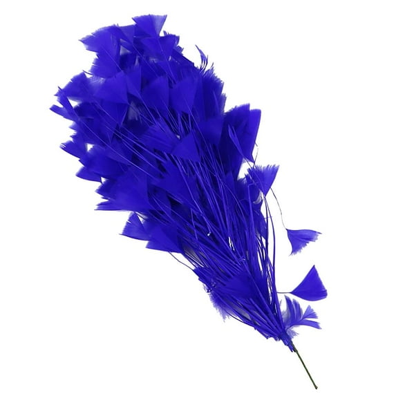 EHJRE Dyed Feather Sprays On Wire Embellishment for Craft Dark blue
