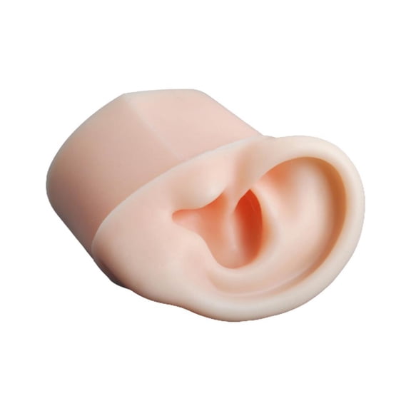 EHJRE Ear Model Flexible Silicone Artificial Simulation Prop with Realistic Texture Deep Canal Design Suitable for Teaching Learning Classroom Demonstration Left