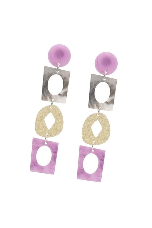 Elegant Acrylic Geometric Long Dangle Earrings Women Statement Jewelry for