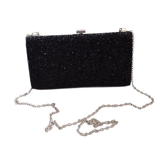 EHJRE Evening Bag Lady with Rhinestones Pouch Versatile Handbag Chic Shoulder Chain Black