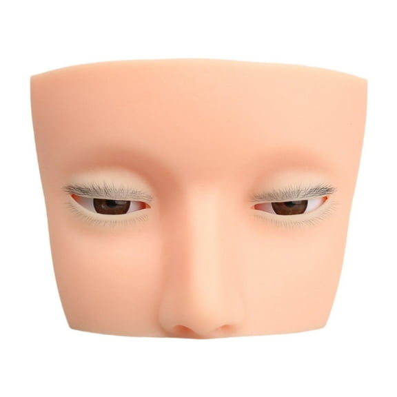 EHJRE Eyelash Mannequin Head Lash Eyelashes Extension Soft Eyelid Mannequin Flat Eyelash Mannequin Practice Makeup Face for Starter Curl Eyelashes