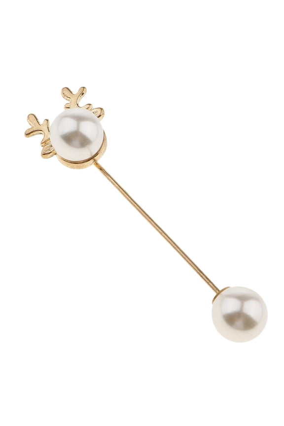 Fancy Novelty Pearl Deer Head Dress Brooch Pin Clothes Decoration