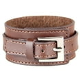 thumbnail image 1 of EHJRE Fashion Wide Cow Leather Wristband Cuff Bracelet Bangle Women Jewelry Brown, 1 of 9